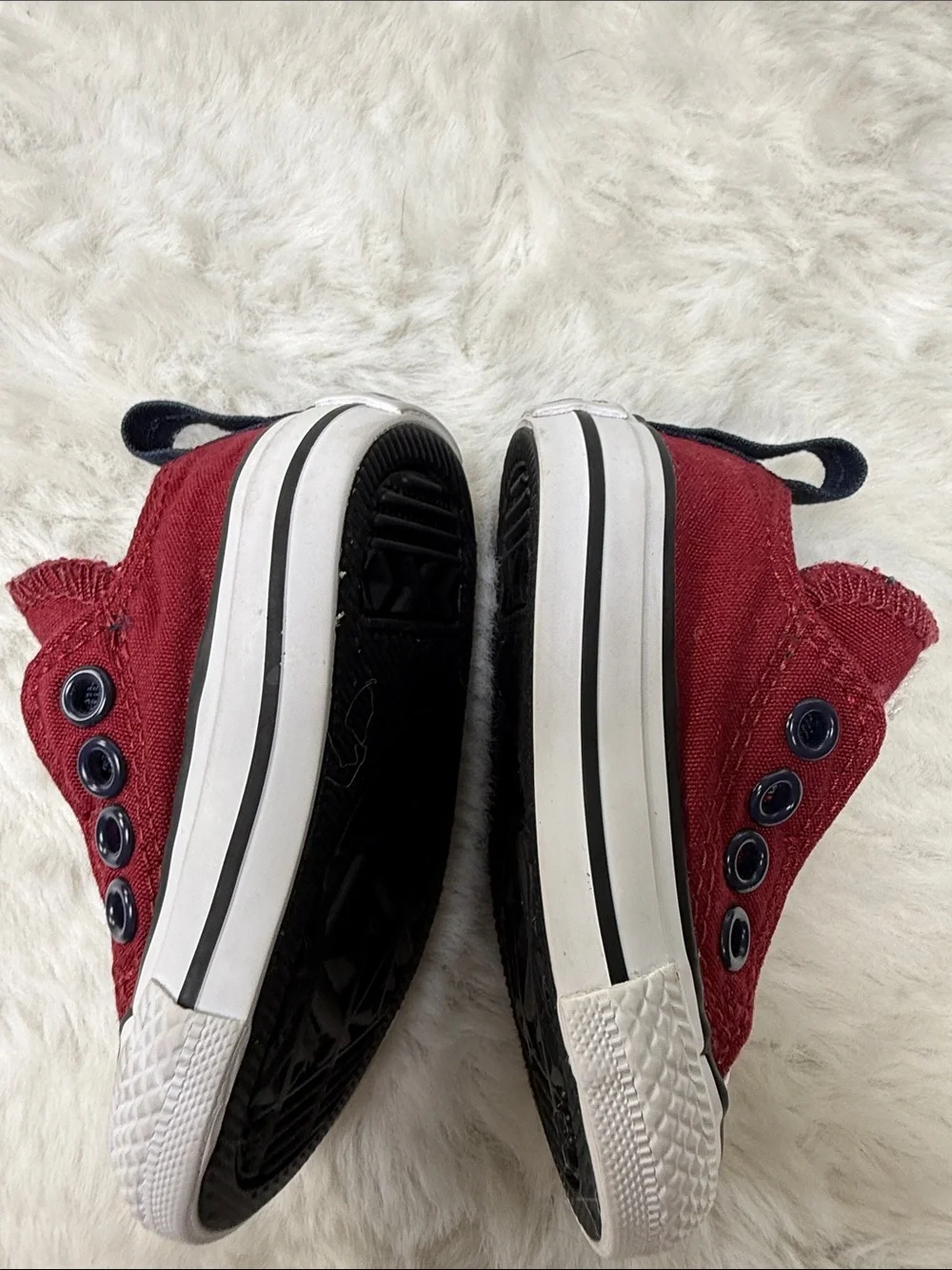 Converse Chuck Taylor All Star Easy On Infant Sz 2 Red Slip On Hook Loop Sneaker